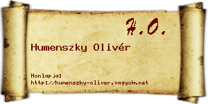 Humenszky Olivér névjegykártya