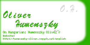 oliver humenszky business card